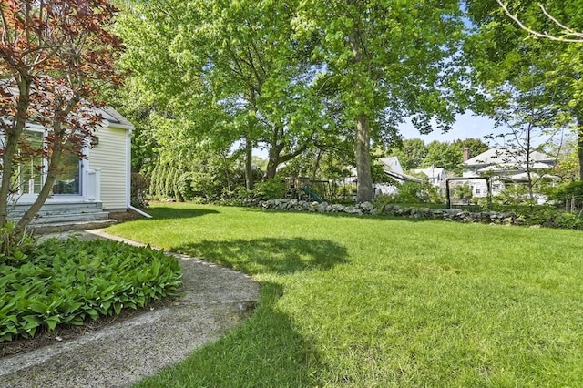 view of grassy yard