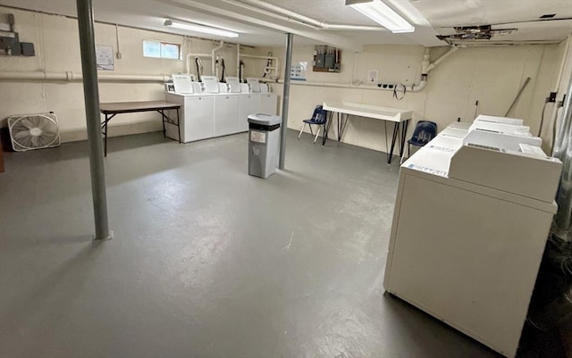174 Upper County Unit 2-15, Dennis, MA 02639 - basement with washer and clothes dryer and electric panel