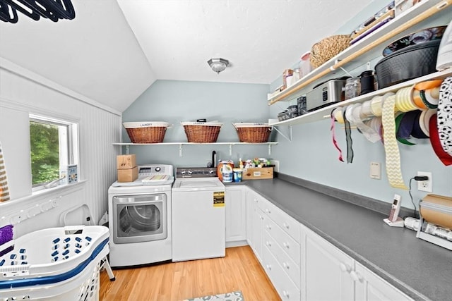 39 High Beacon Way, Marshfield, MA 02050 - laundry room featuring washer and dryer, cabinet space, and light wood-type flooring