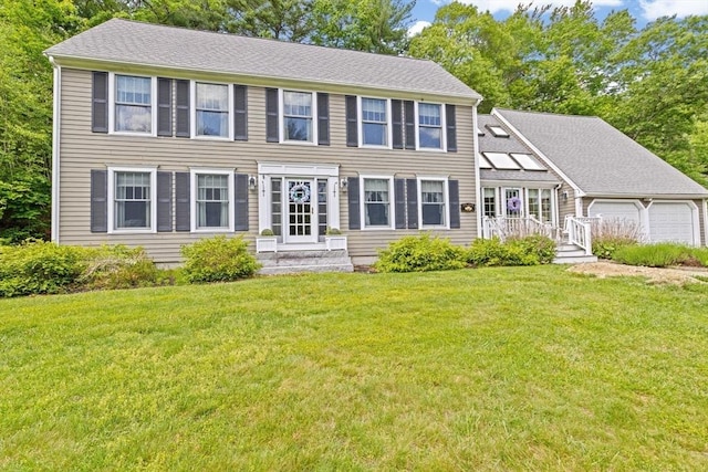 39 High Beacon Way, Marshfield, MA 02050 - colonial-style house featuring a garage and a front lawn