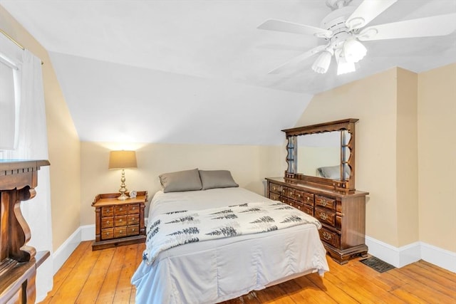 252 Railroad Ave, Norwood, MA 02062 - bedroom featuring light wood-type flooring, lofted ceiling, and ceiling fan