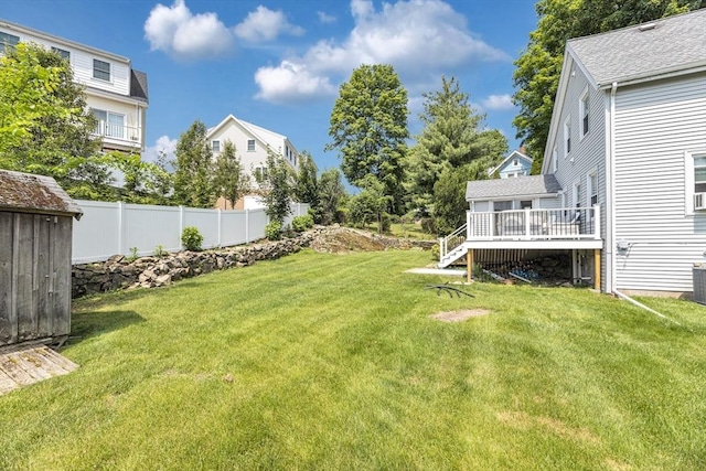 252 Railroad Ave, Norwood, MA 02062 - view of yard with a wooden deck