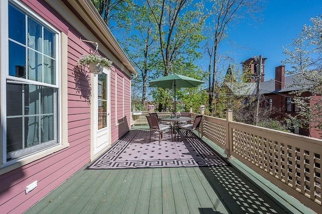 2 Oxford Pl, Worcester, MA 01609 - wooden terrace featuring outdoor dining area