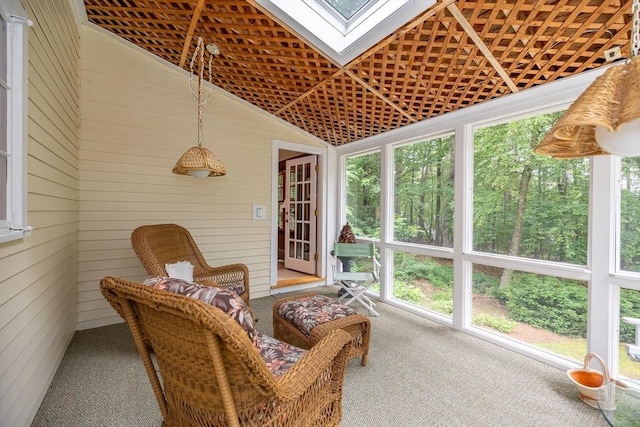 21 Overlook Dr, Chelmsford, MA 01824 - sunroom / solarium with carpet floors, wood walls, and a skylight