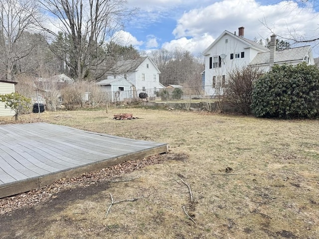 view of yard with fence