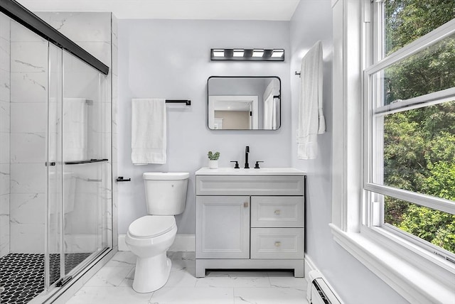 30 Forest Park Rd, Woburn, MA 01801 - full bathroom with marble finish flooring, vanity, and a marble finish shower