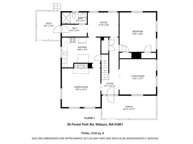 30 Forest Park Rd, Woburn, MA 01801 - view of floor plan / room layout