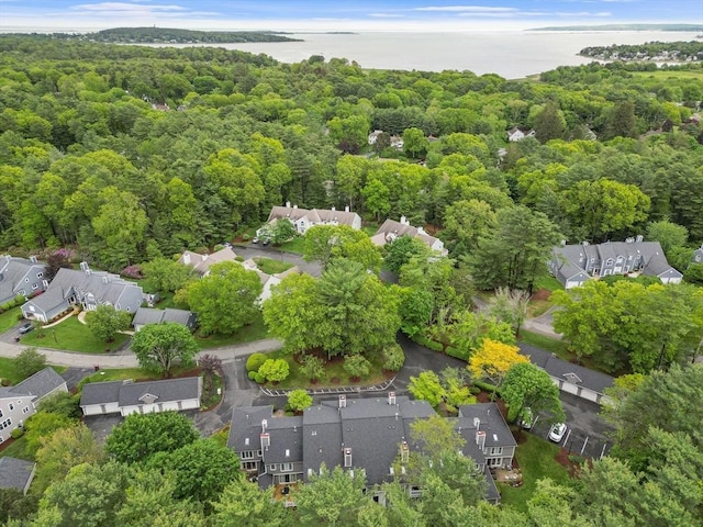 44 Bay Farm Rd Unit 44, Duxbury, MA 02332 - aerial view of property's location with a forest, nearby suburban area, and a nearby body of water