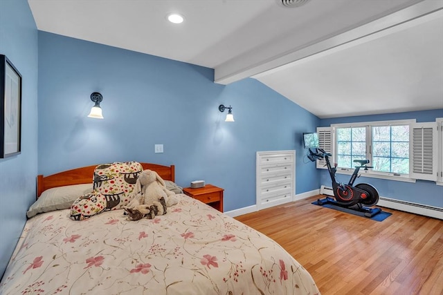 12 Old Meadow Rd, Dover, MA 02030 - bedroom with wood finished floors, baseboards, recessed lighting, and a baseboard radiator