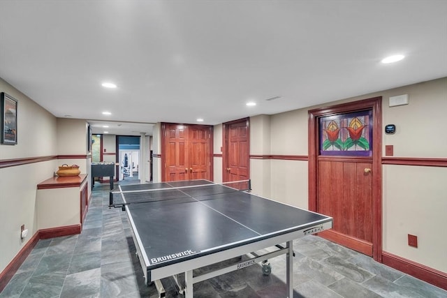 12 Old Meadow Rd, Dover, MA 02030 - recreation room featuring baseboards and recessed lighting