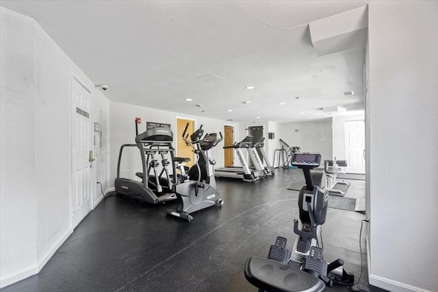 30 Revere Beach Pkwy Unit 207, Medford, MA 02155 - gym with baseboards and recessed lighting