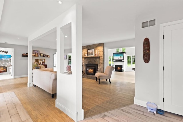 75 Narrows Rd, Freetown, MA 02702 - hallway featuring light wood-type flooring, baseboards, and recessed lighting