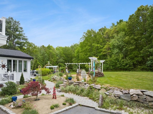 75 Narrows Rd, Freetown, MA 02702 - view of grassy yard featuring a forest view and a playground