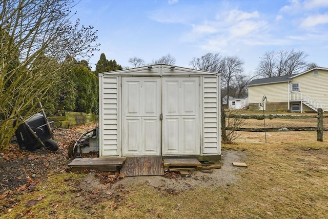 view of shed