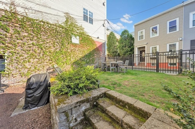 view of yard featuring fence