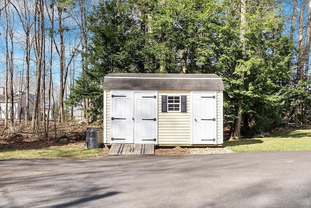 view of shed