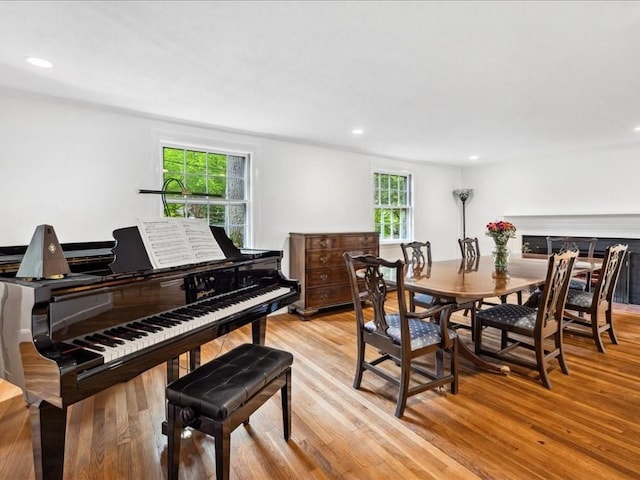 234 Lowell Rd, Wellesley, MA 02481 - dining area featuring light wood finished floors and recessed lighting