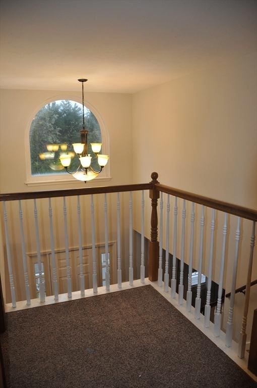 34 Liberty Ln, Ashburnham, MA 01430 - staircase featuring a chandelier