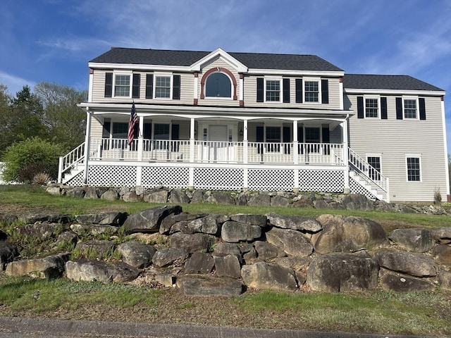 34 Liberty Ln, Ashburnham, MA 01430 - view of front of home featuring covered porch and stairs