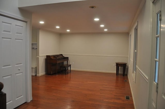 34 Liberty Ln, Ashburnham, MA 01430 - interior space featuring recessed lighting, dark wood-style floors, and baseboards