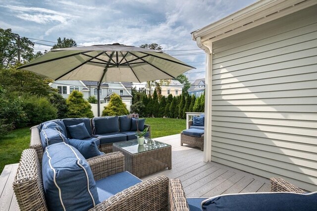 deck with an outdoor living space