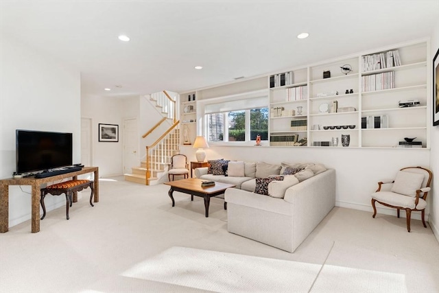 living room with carpet