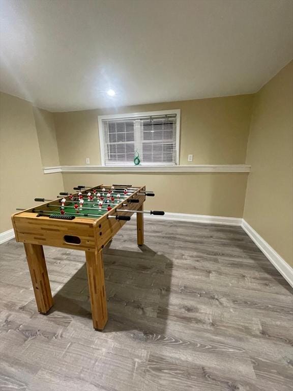 1595 Washington St, East Bridgewater, MA 02333 - game room with wood finished floors, baseboards, and recessed lighting
