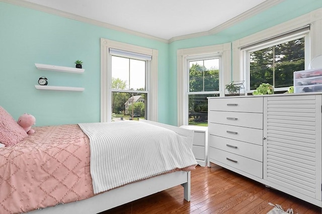 311 Main St, Franklin, MA 02038 - bedroom with ornamental molding and dark wood-type flooring
