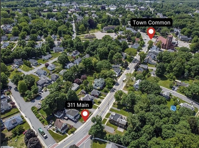 311 Main St, Franklin, MA 02038 - aerial view of property's location featuring nearby suburban area