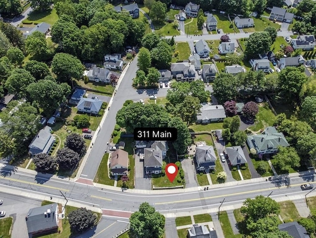 311 Main St, Franklin, MA 02038 - aerial view of property's location with nearby suburban area