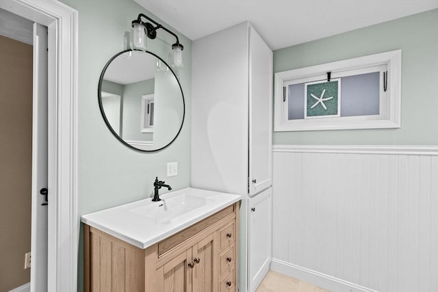 16 W Wind Acres, Norwell, MA 02061 - bathroom with vanity and wainscoting