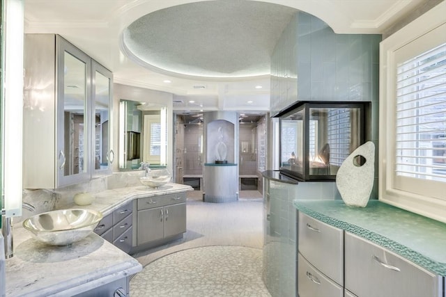 32-70 Lazell St, Hingham, MA 02043 - full bath featuring ornamental molding, vanity, and a shower