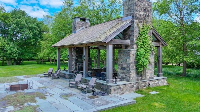view of patio / terrace with a gazebo