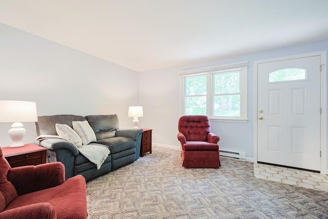 330 Thurston St Unit 330, Wrentham, MA 02093 - living area featuring carpet flooring and a baseboard heating unit