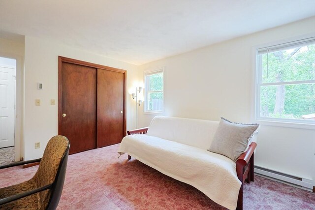 330 Thurston St Unit 330, Wrentham, MA 02093 - bedroom featuring carpet flooring, a closet, and a baseboard heating unit
