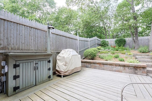 330 Thurston St Unit 330, Wrentham, MA 02093 - wooden deck with a fenced backyard and area for grilling