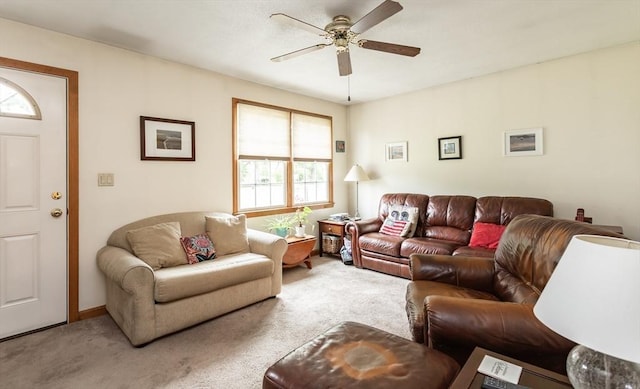 22 Bayview Ave, Berkley, MA 02779 - carpeted living room featuring ceiling fan