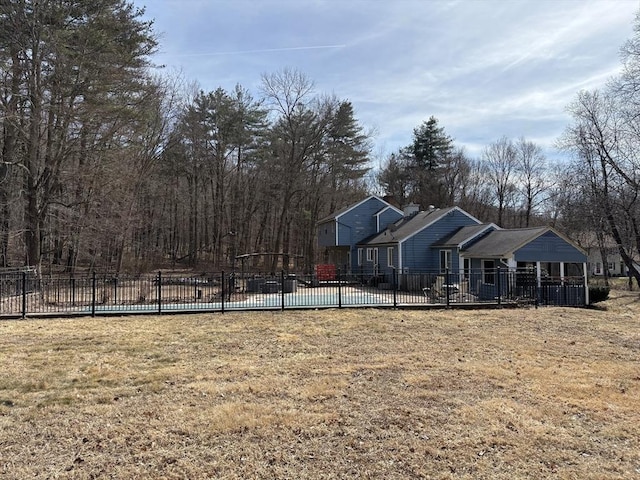 view of yard with fence