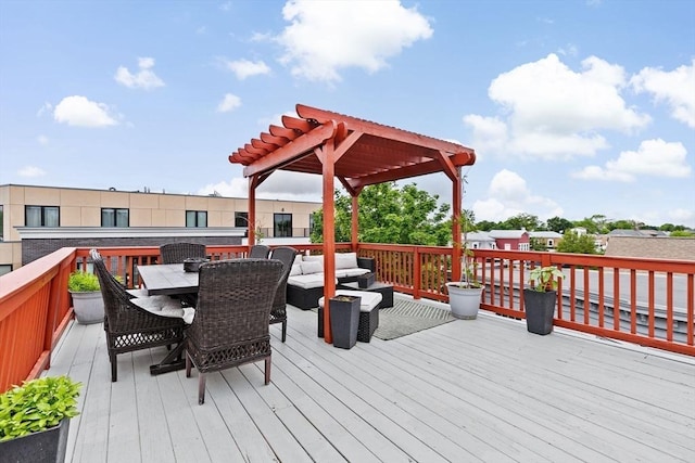 1 King St Unit 3, Boston, MA 02122 - wooden terrace with a pergola and outdoor dining space