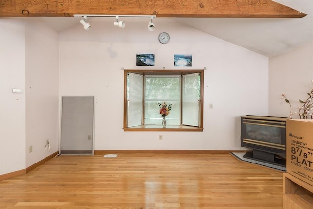 98 Safford St, Quincy, MA 02171 - unfurnished living room with light wood-style flooring and rail lighting