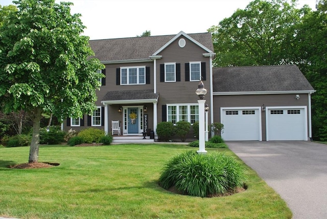 12 Cranberry Ln, Wrentham, MA 02093 - view of front of property with driveway, an attached garage, a front yard, and a shingled roof