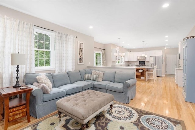 12 Cranberry Ln, Wrentham, MA 02093 - living room with light wood-type flooring and recessed lighting