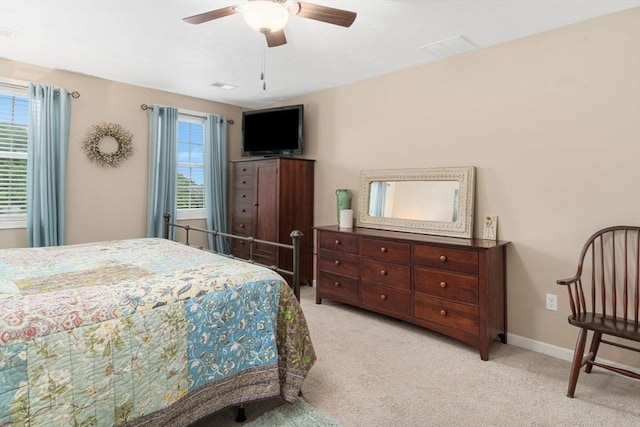 12 Cranberry Ln, Wrentham, MA 02093 - bedroom with light colored carpet, ceiling fan, and baseboards