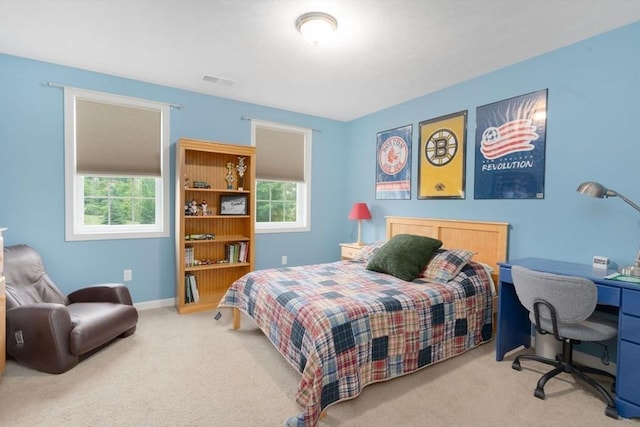 12 Cranberry Ln, Wrentham, MA 02093 - bedroom featuring multiple windows, carpet flooring, an office area, and baseboards