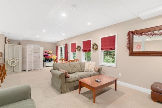 12 Cranberry Ln, Wrentham, MA 02093 - living room with carpet floors, recessed lighting, and baseboards