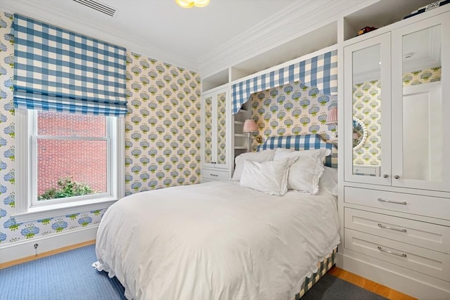 8 Union Wharf Unit 8, Boston, MA 02109 - bedroom featuring wallpapered walls, crown molding, and baseboards