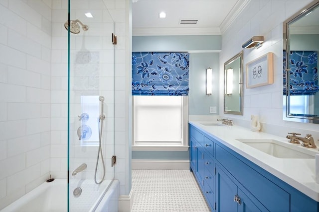 8 Union Wharf Unit 8, Boston, MA 02109 - full bathroom with ornamental molding, plenty of natural light, baseboards, and double vanity