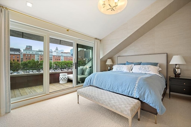 8 Union Wharf Unit 8, Boston, MA 02109 - carpeted bedroom featuring access to outside and lofted ceiling