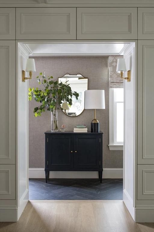 8 Union Wharf Unit 8, Boston, MA 02109 - detailed view of baseboards, wood finished floors, and wallpapered walls