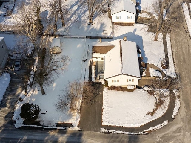 view of snowy aerial view